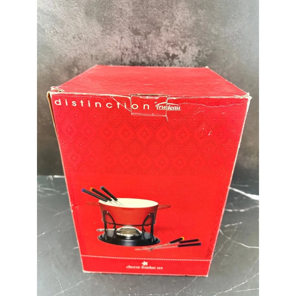 VTG NIB Distinction by Trudeau 10PC Cheese Fondue Set with 6 Forks